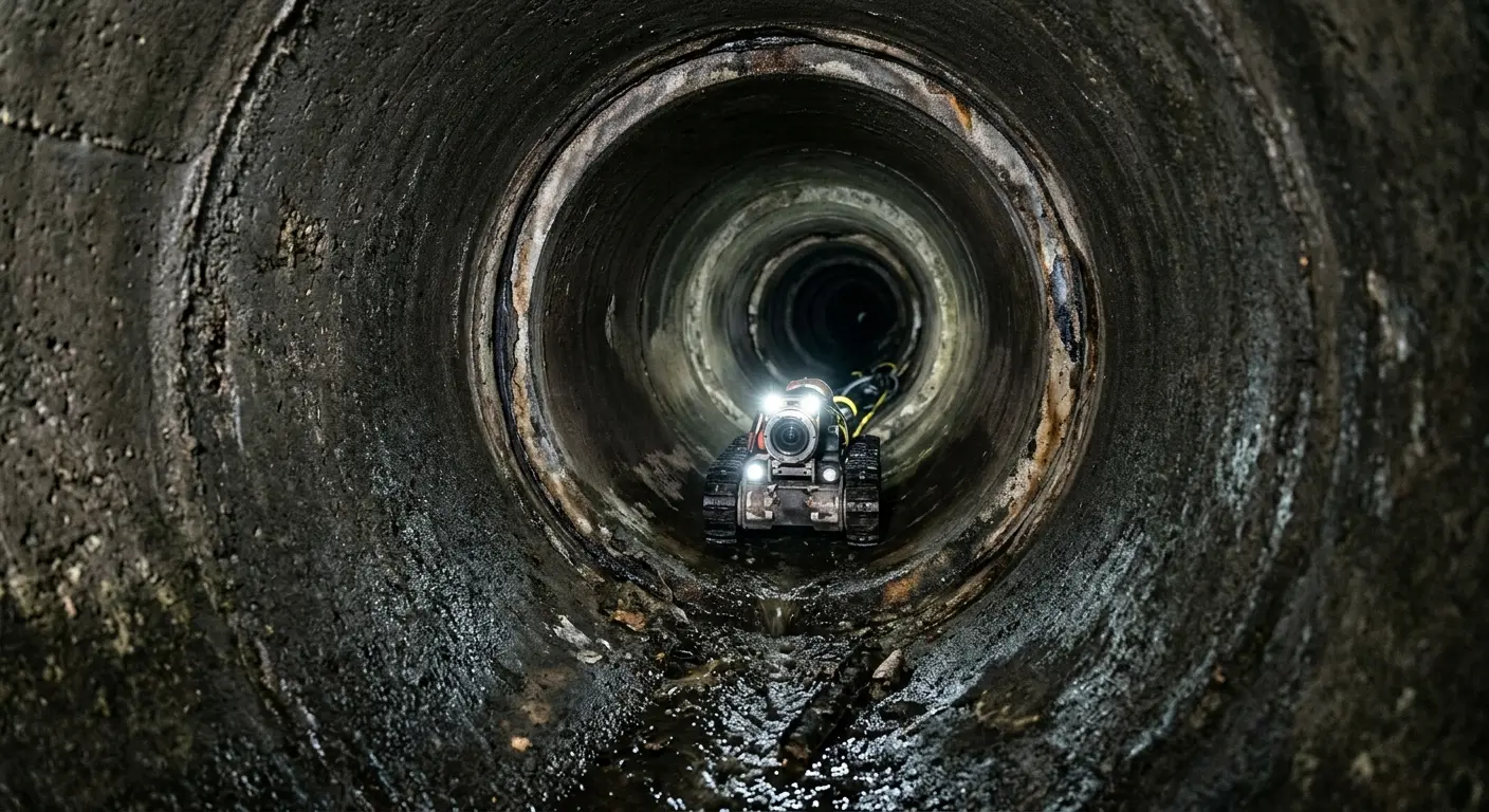 Robotic sewer camera inspecting pipe interior for Drain Snake Service in Libertyville